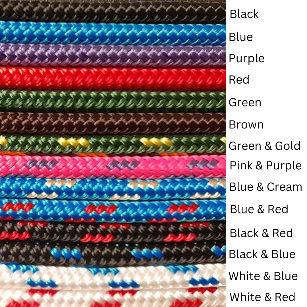 coloured ropes with labels