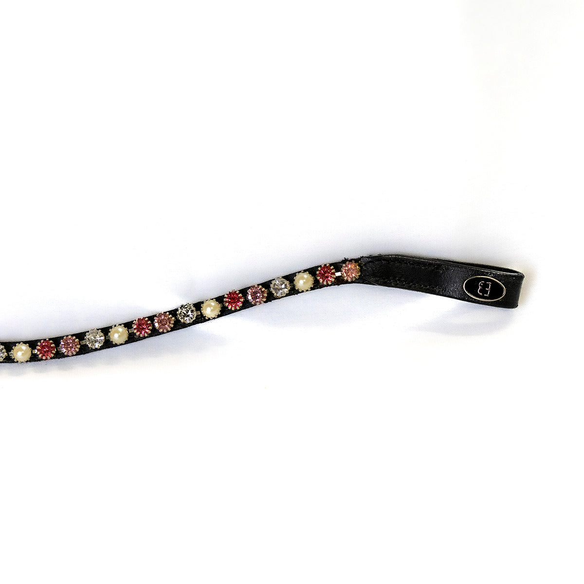 Thin black Dolly browband with the Belle thumnail on the loop