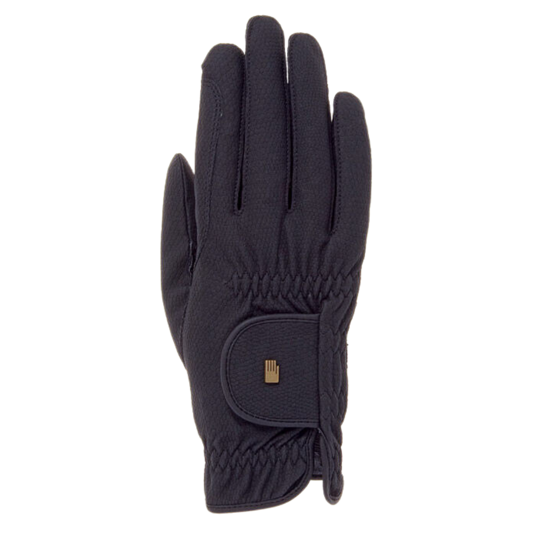 Navy, brown and black winter riding gloves
