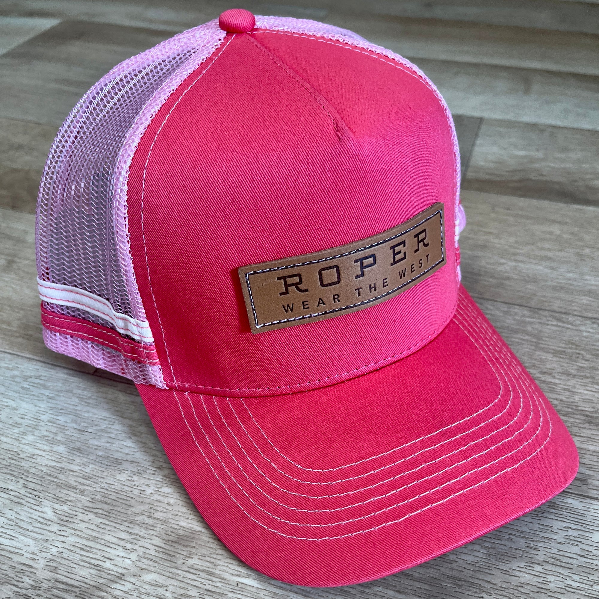 Roper-trucker-cap-leather-pink