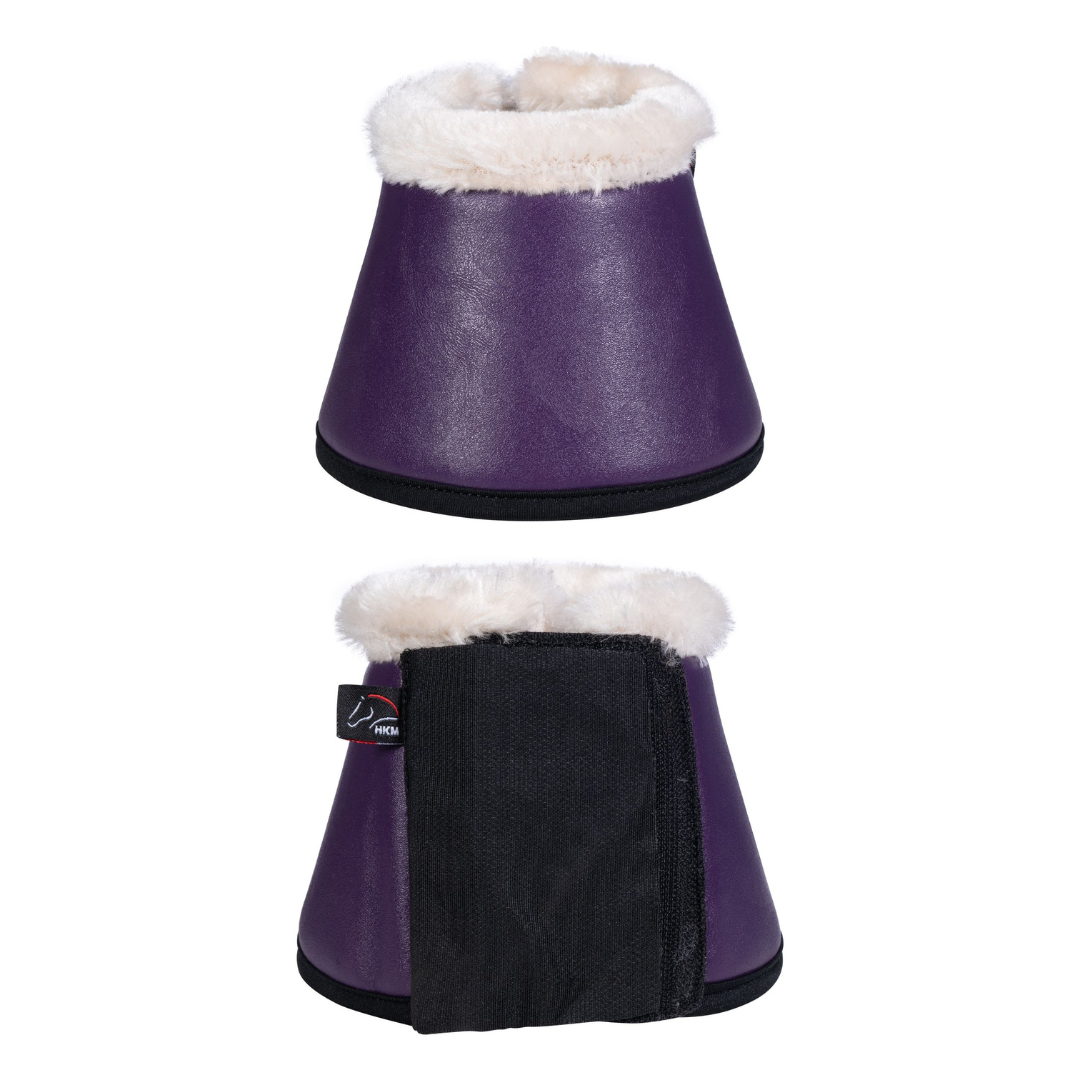 dark purple bell boot with white fleece lining