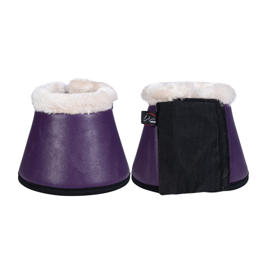dark purple bell boot with white fleece lining