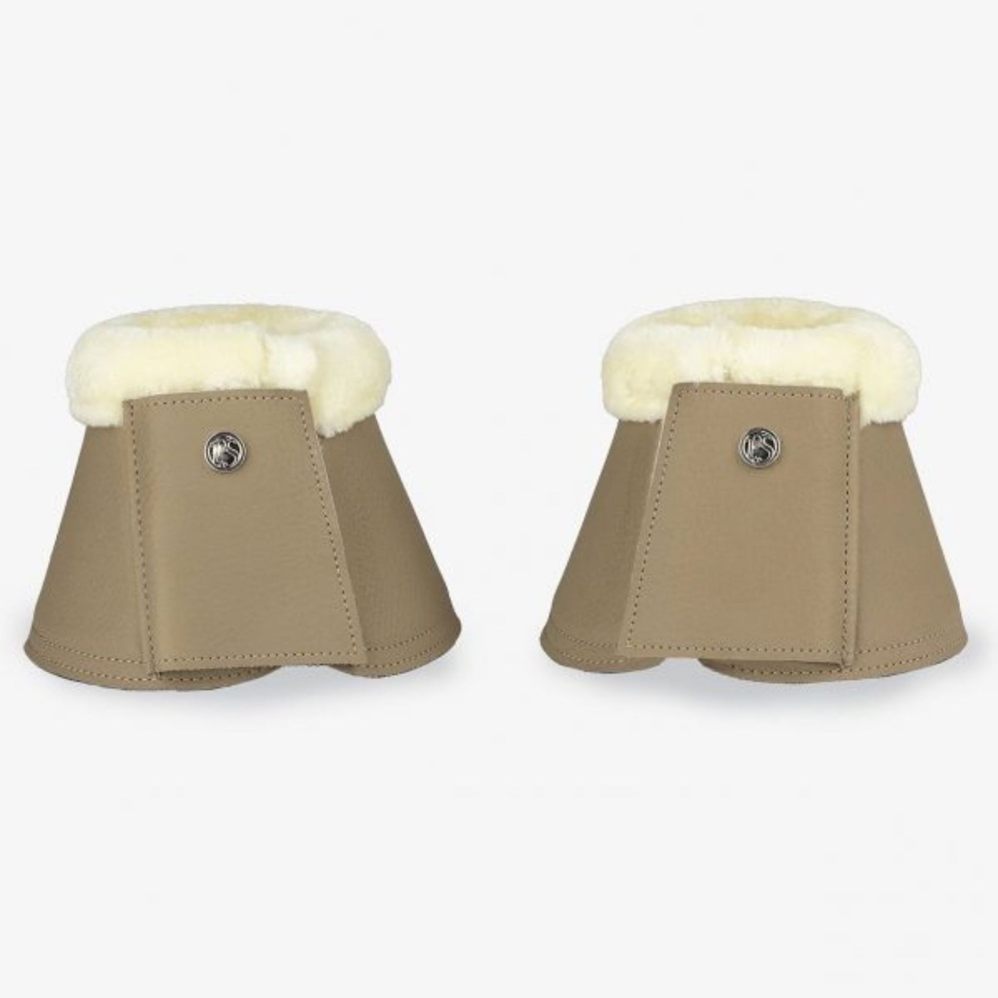 Sand coloured bell boots lined white faux fur.