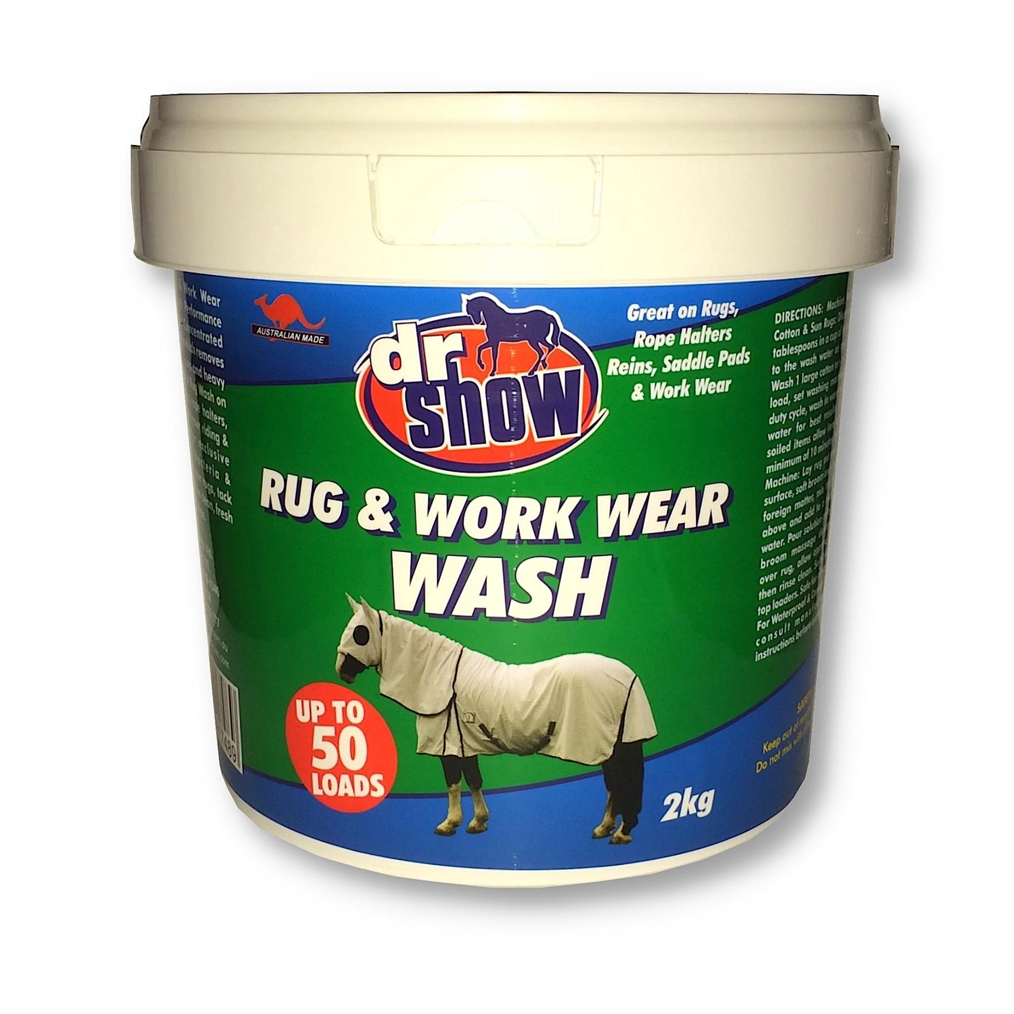 Tub of "Rug and Work Wear Wash."