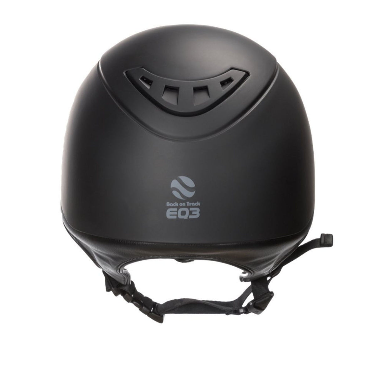 Black helmet with the EQ3 back on trach logo.