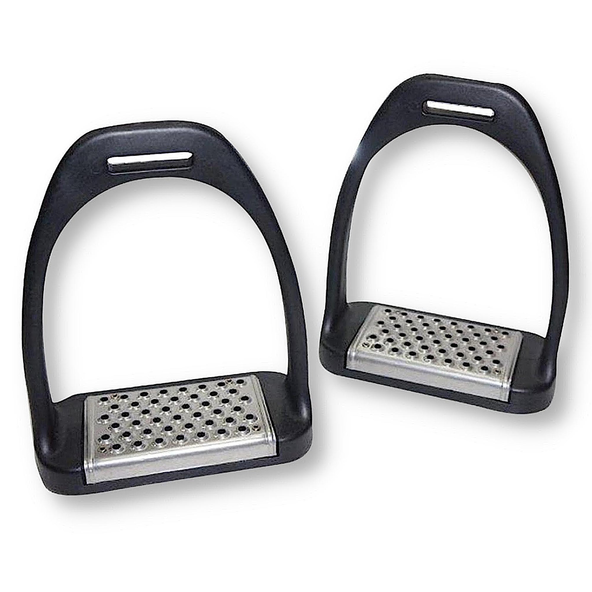 Black and silver stirrups.