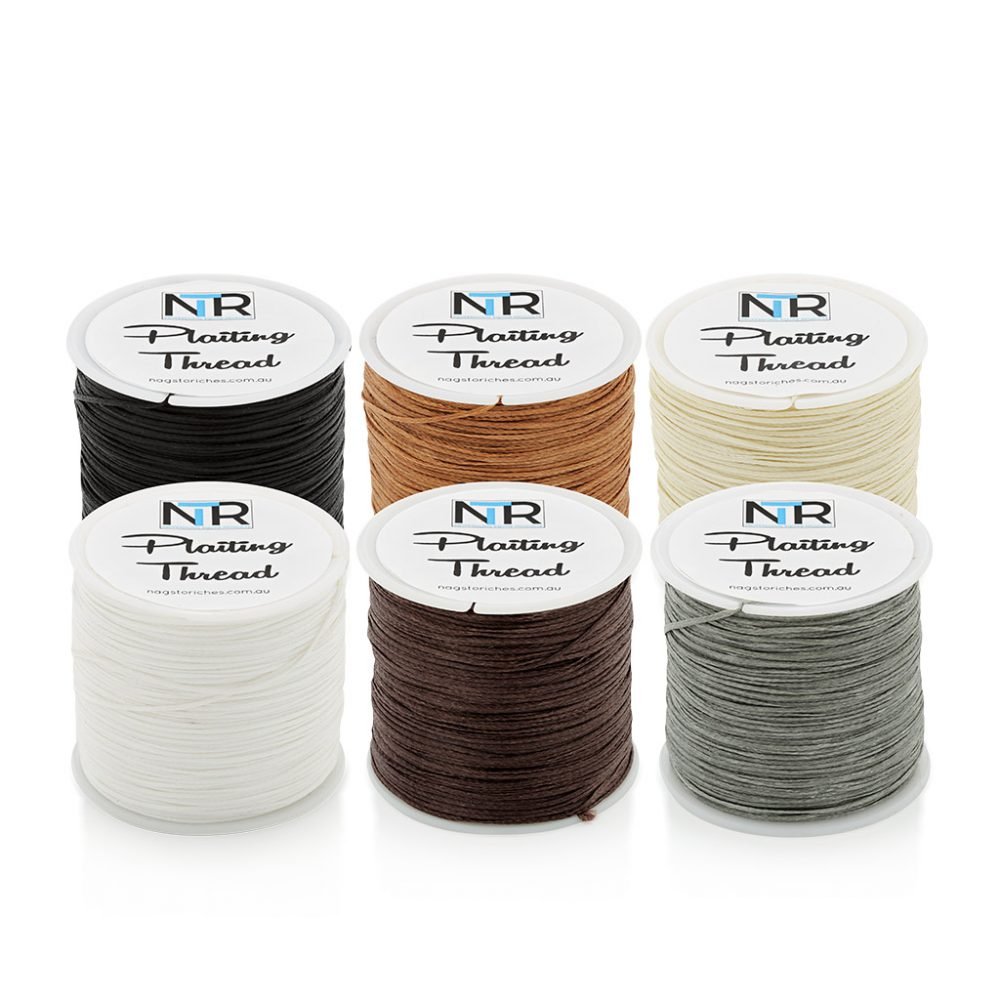reels of plaiting thread in different colours