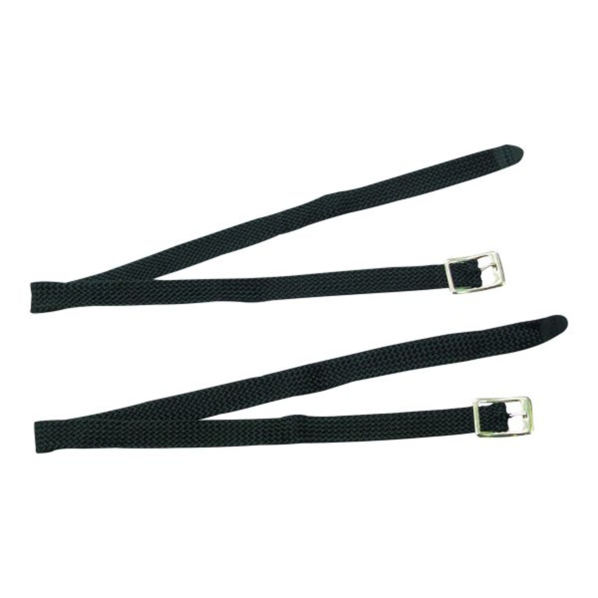 Black webbing strap with sliver buckle.