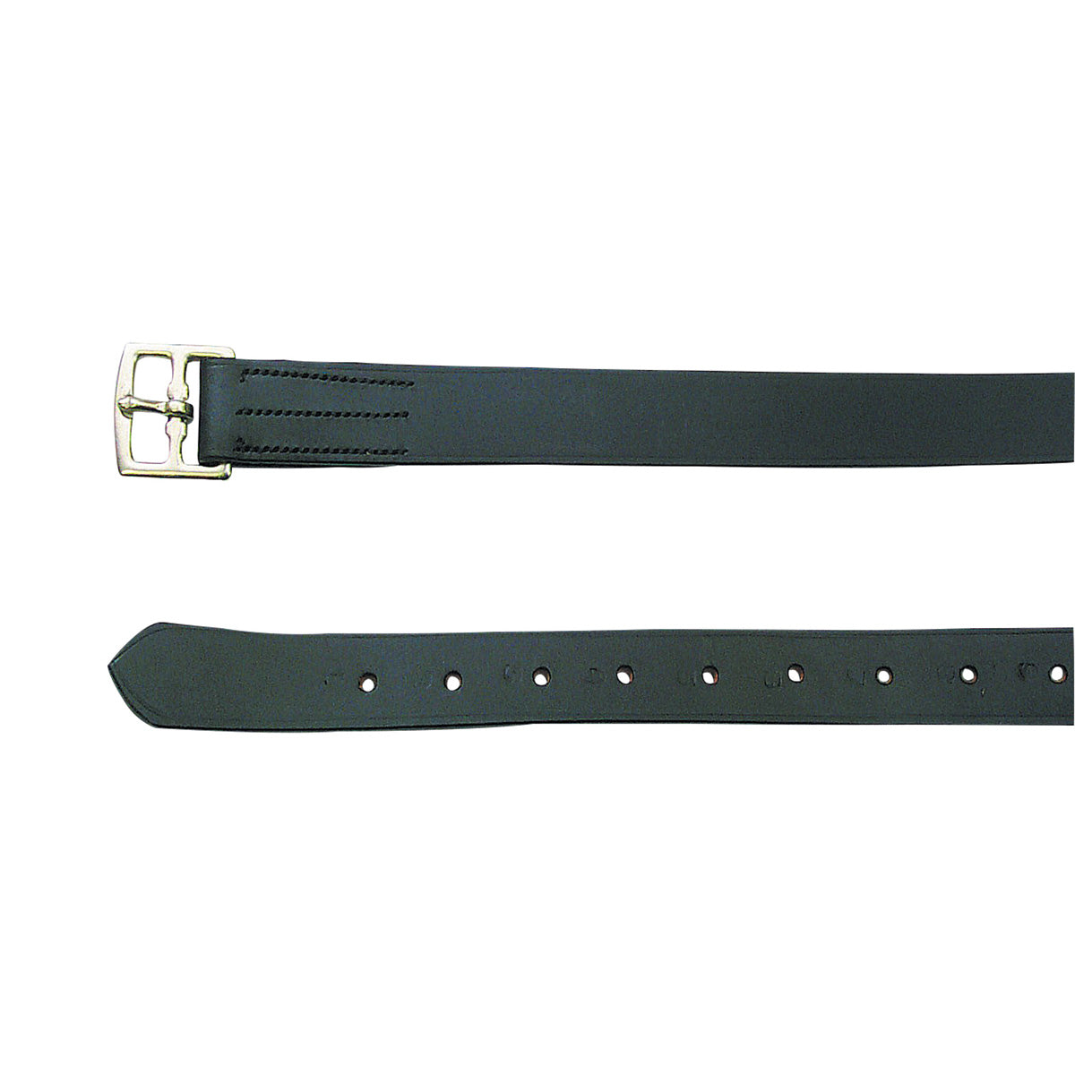 black stirrup leathers with silver buckle
