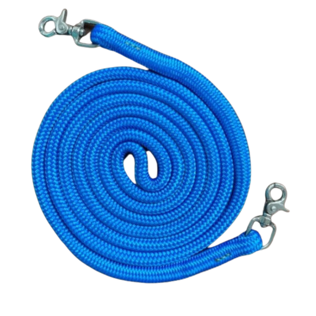 Blue rope reins with clips