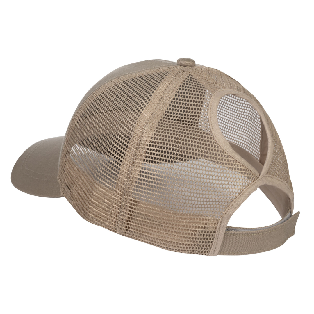 Amalfi baseball cap by Lauria Garrelli, mesh inserts, ponytail hole.