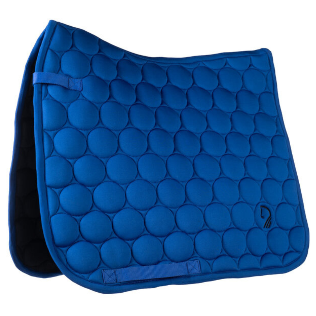 Blue dressage saddle pad by Lauria Garrelli. Amalfi Sportive.