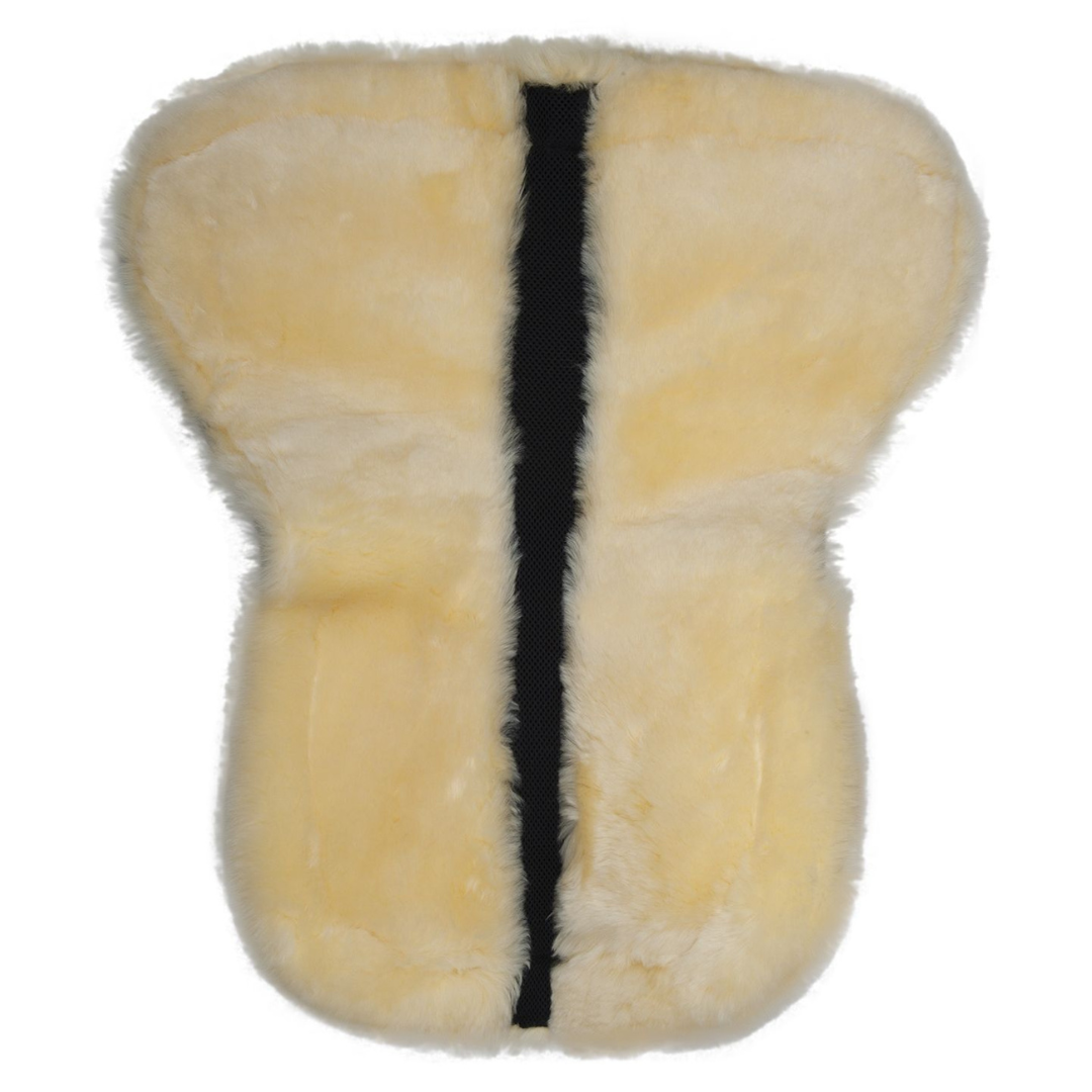 Black and natural sheepskin corrective saddle pad