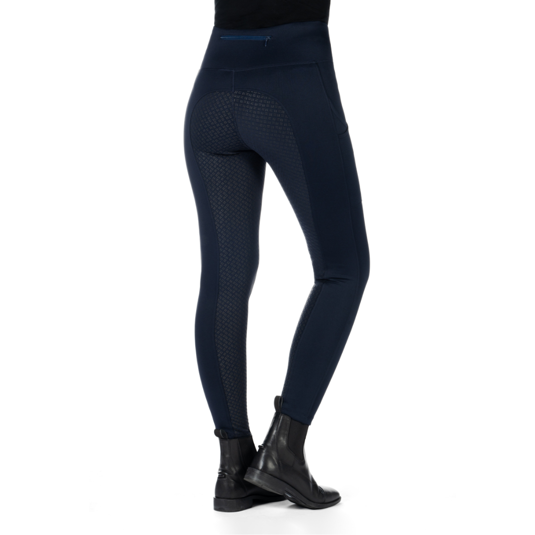 Warm winter fleecy horse riding tights with shaping waistband