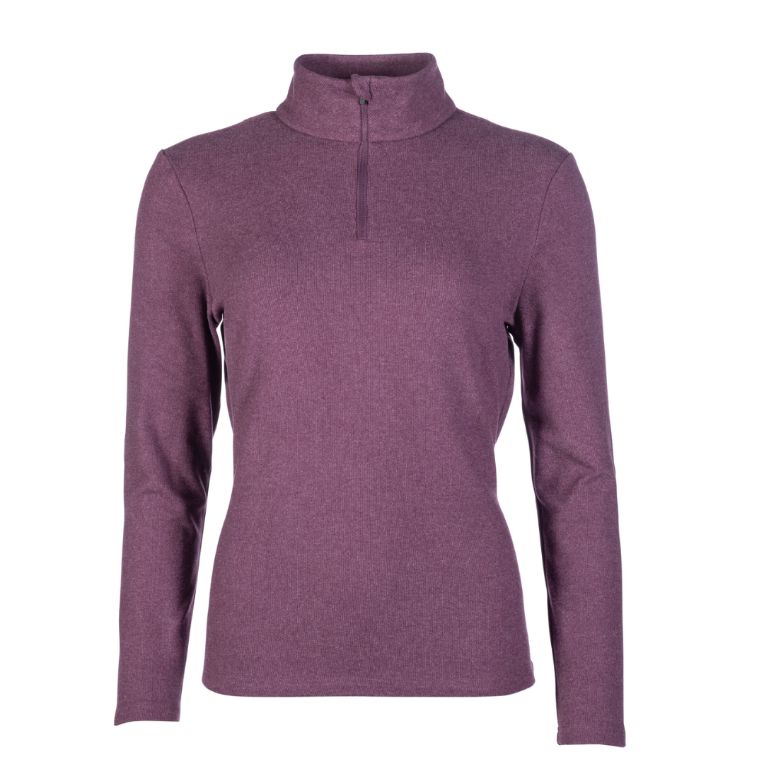 super soft long sleeve top with 3/4 zip