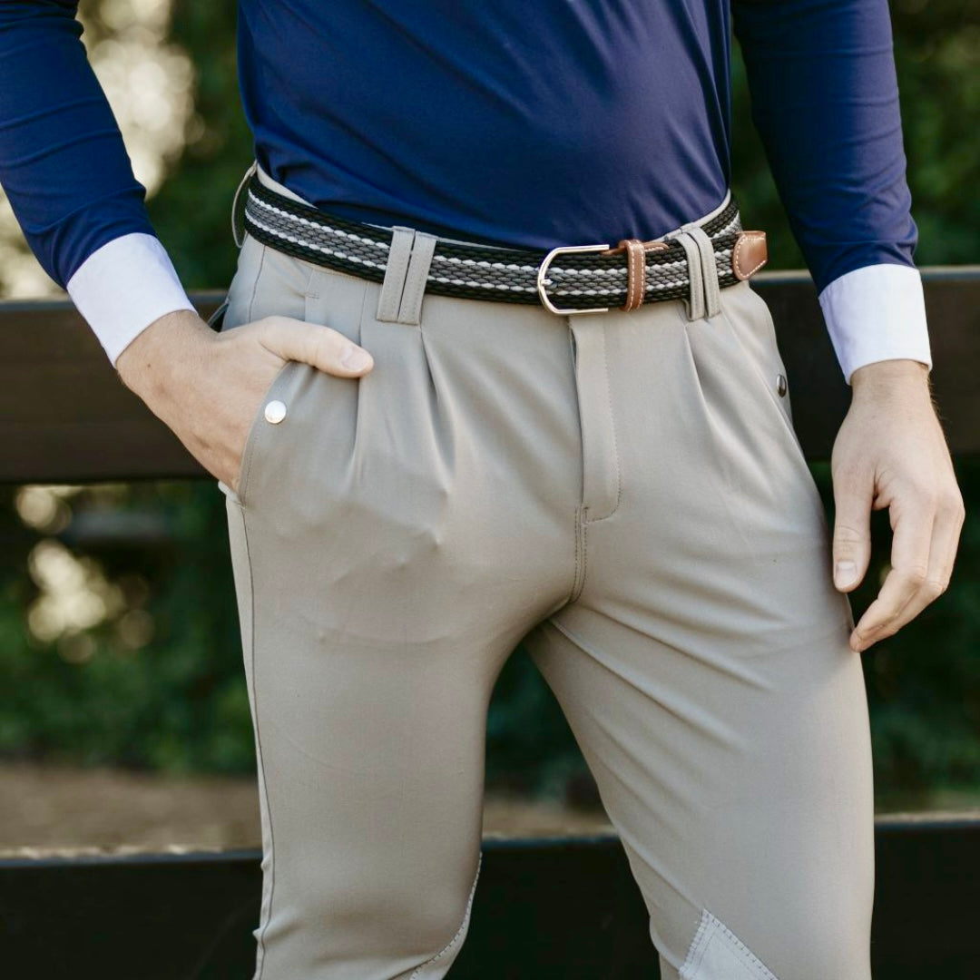 Men’s grey horse riding breeches for summer