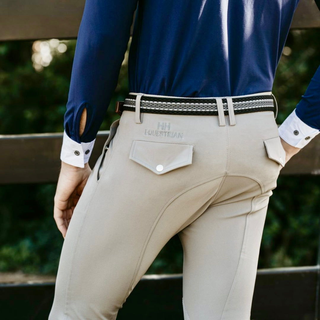 Men’s grey horse riding breeches for summer