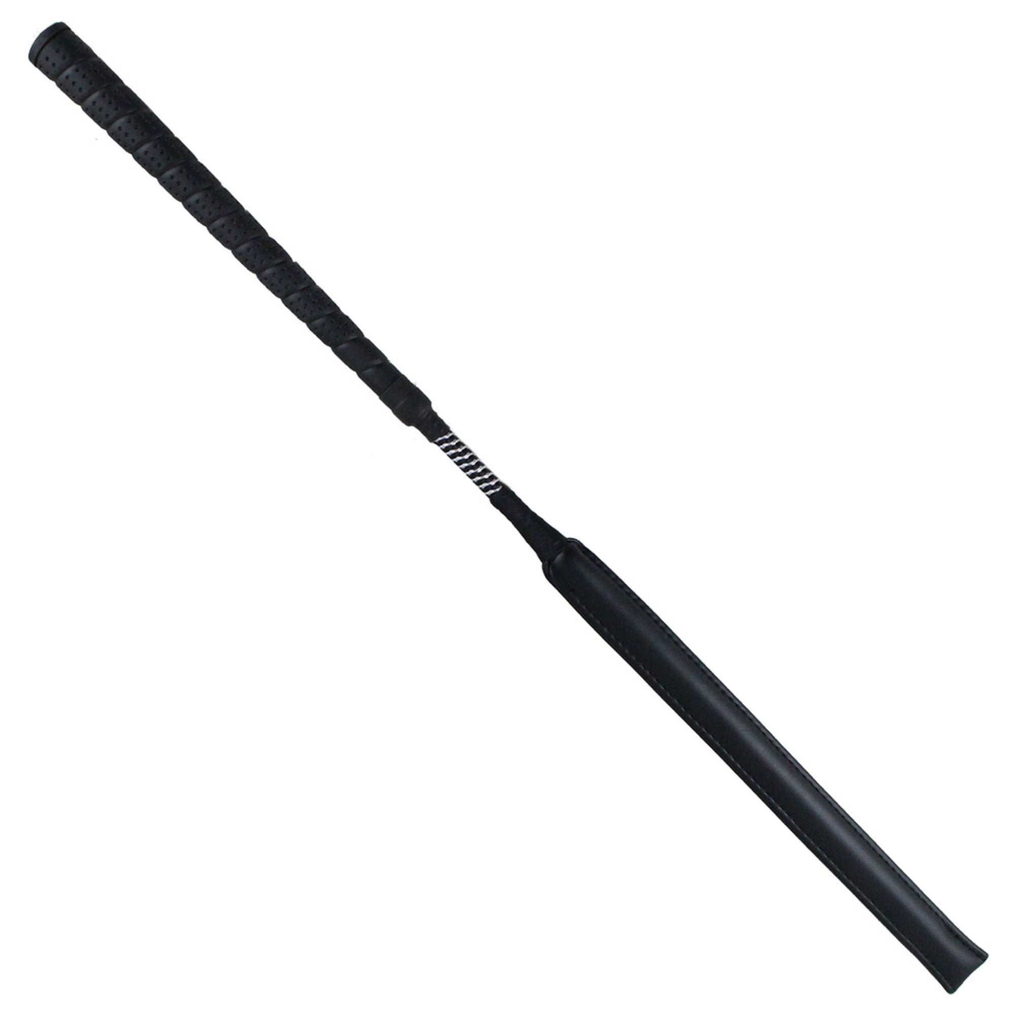 Black jump bat with soft padded bat end and a full grip handle.