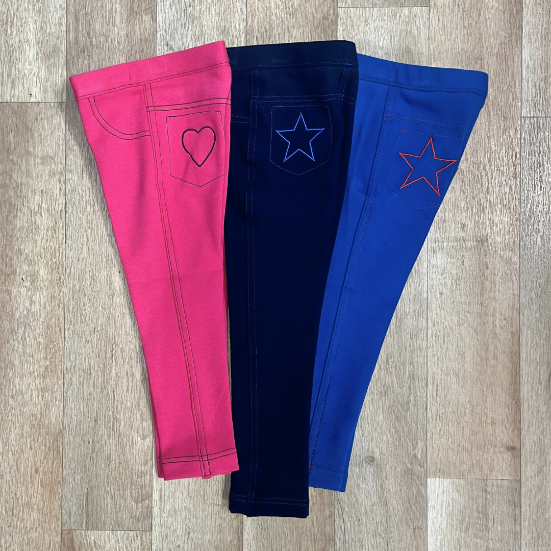 toddler jodhpurs in pink, navy and blue