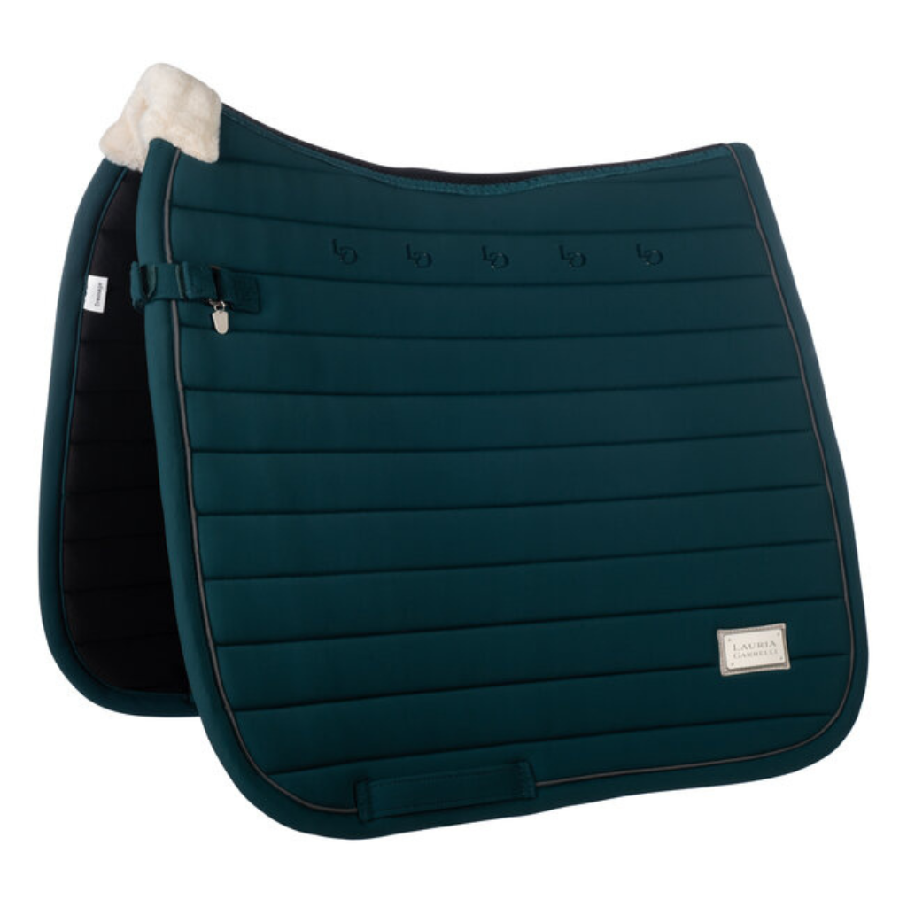 Deep bottle green (petrol) dressage saddle pad, breathable