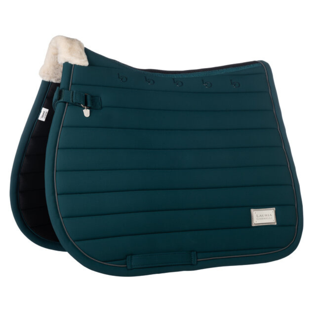 Deep bottle green (petrol) dressage saddle pad, breathable