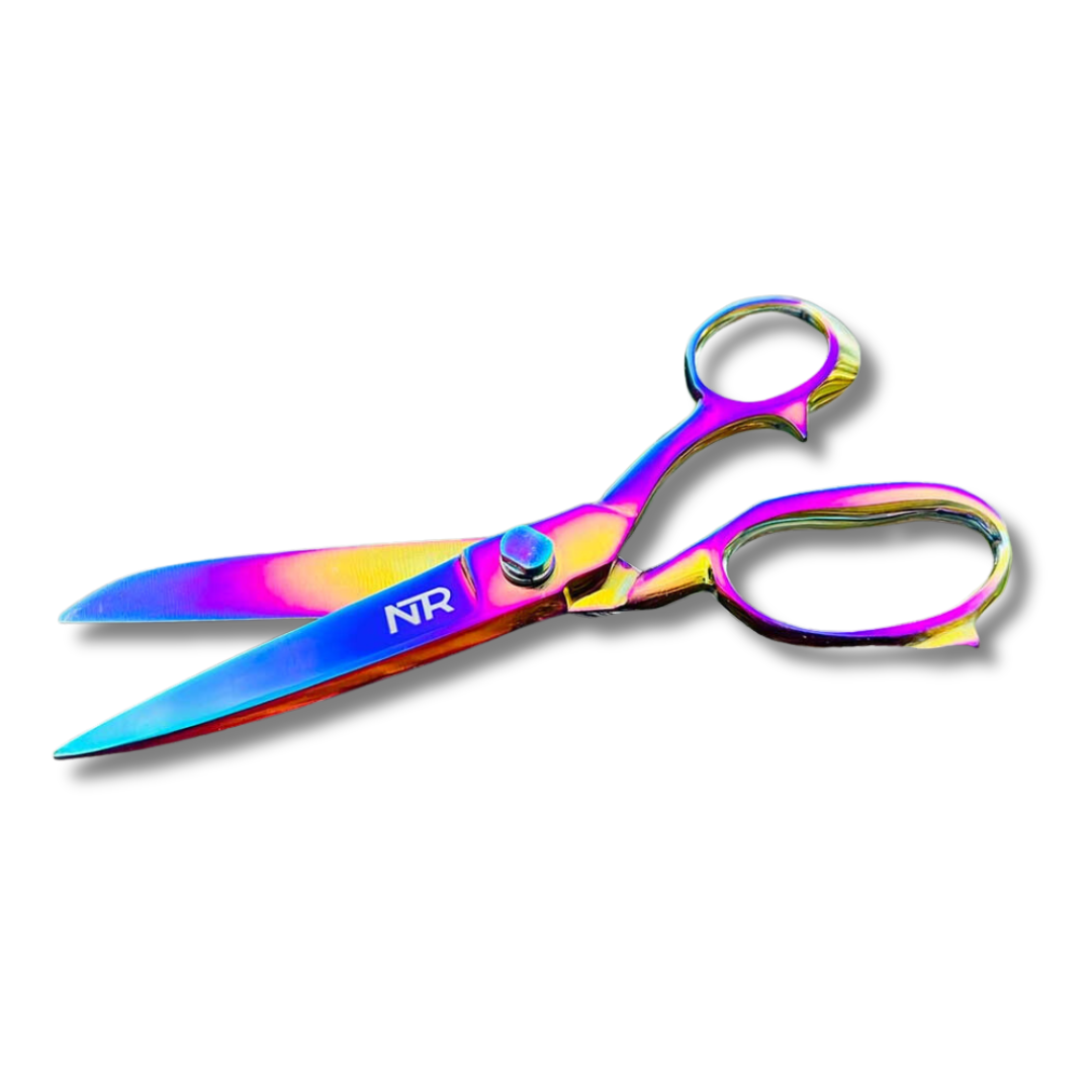 rainbow coloured scissors for trimming horse tail and mane