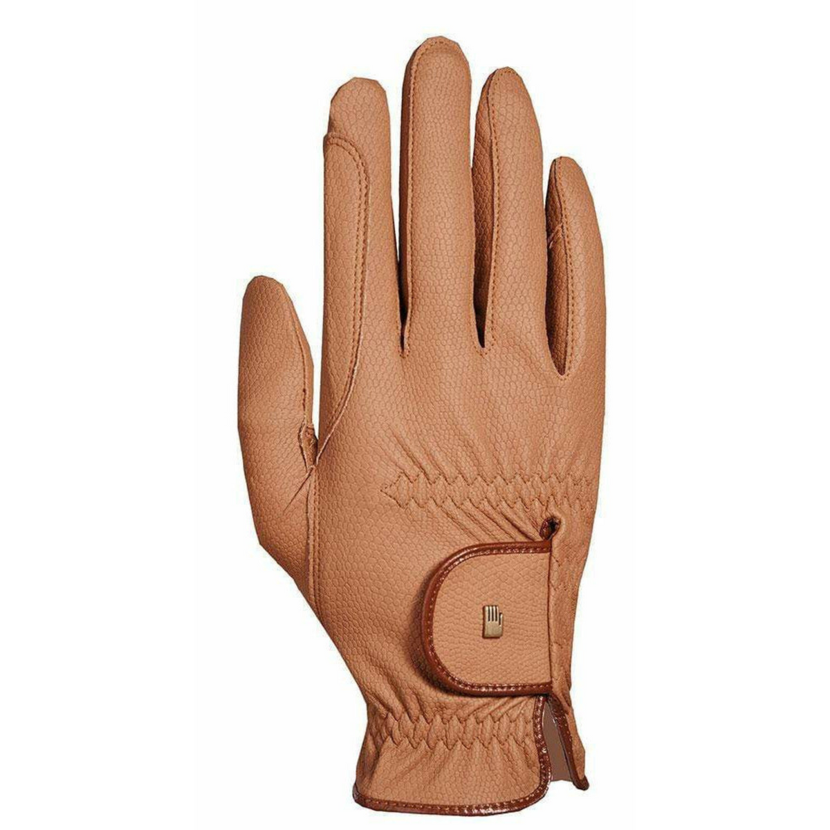 Caramel brown horse riding gloves