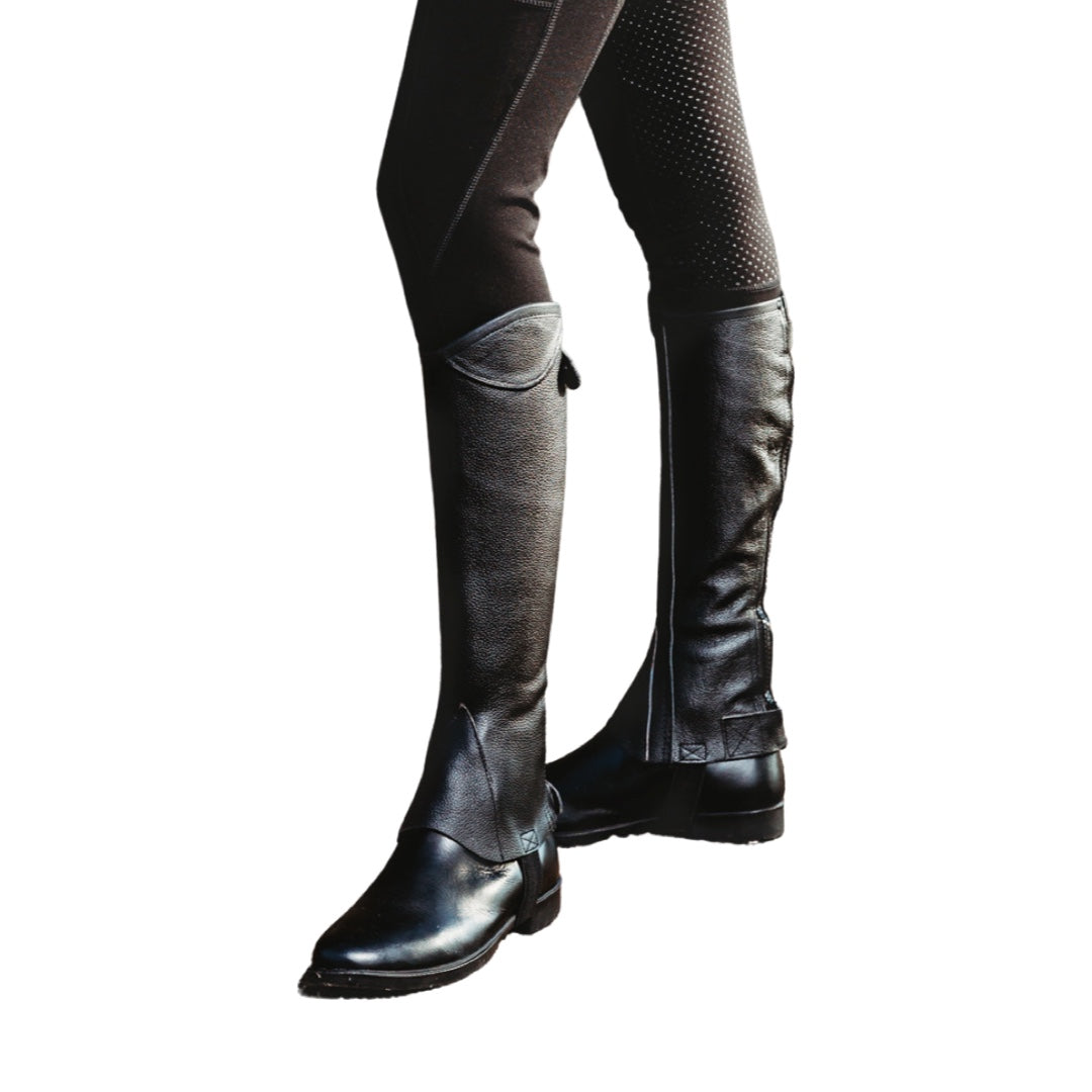 grained leather chaps