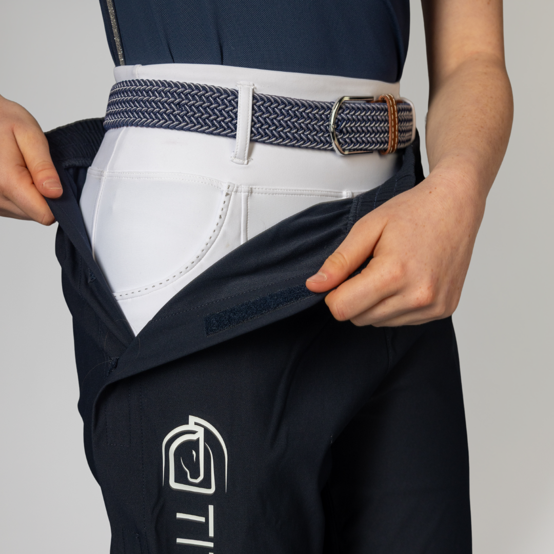 Navy Waterproof Over Pants for Horse Riding Competitions