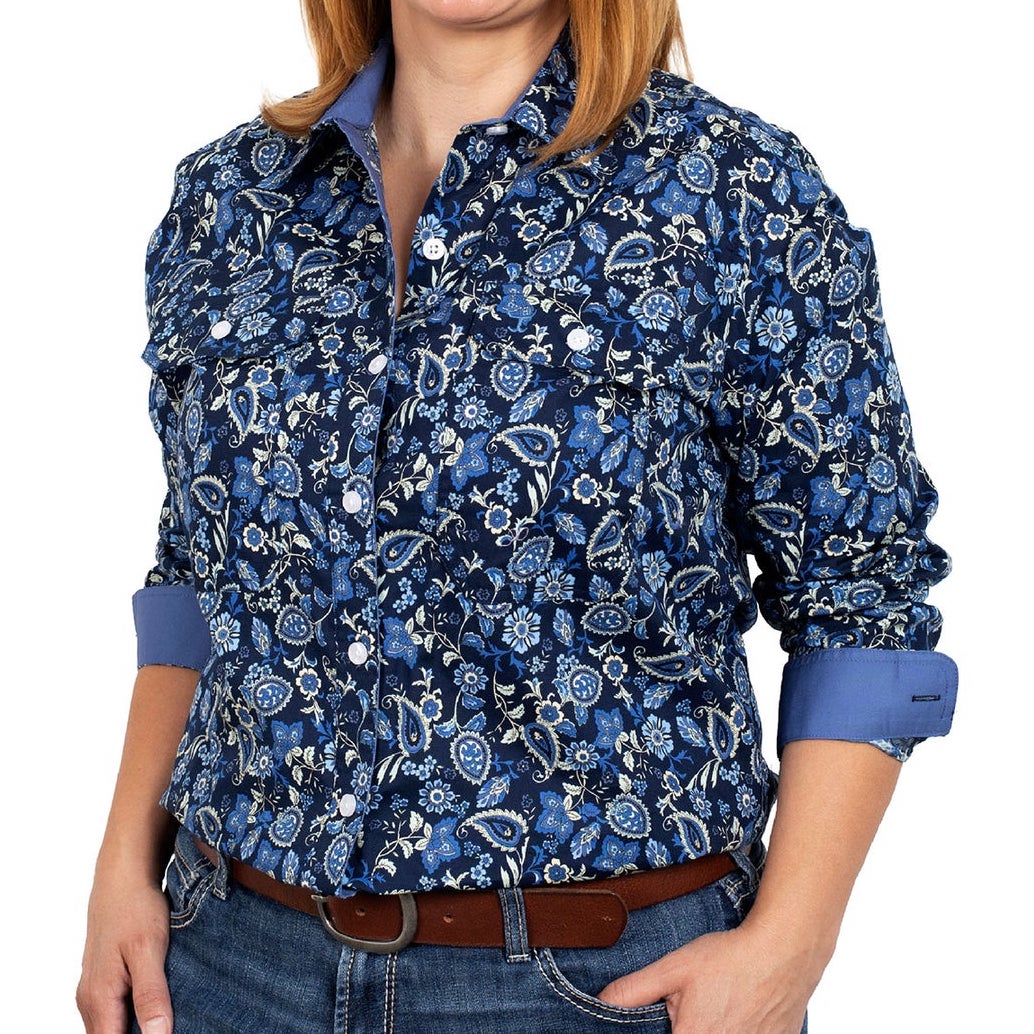 Blue paisley cotton shirt
