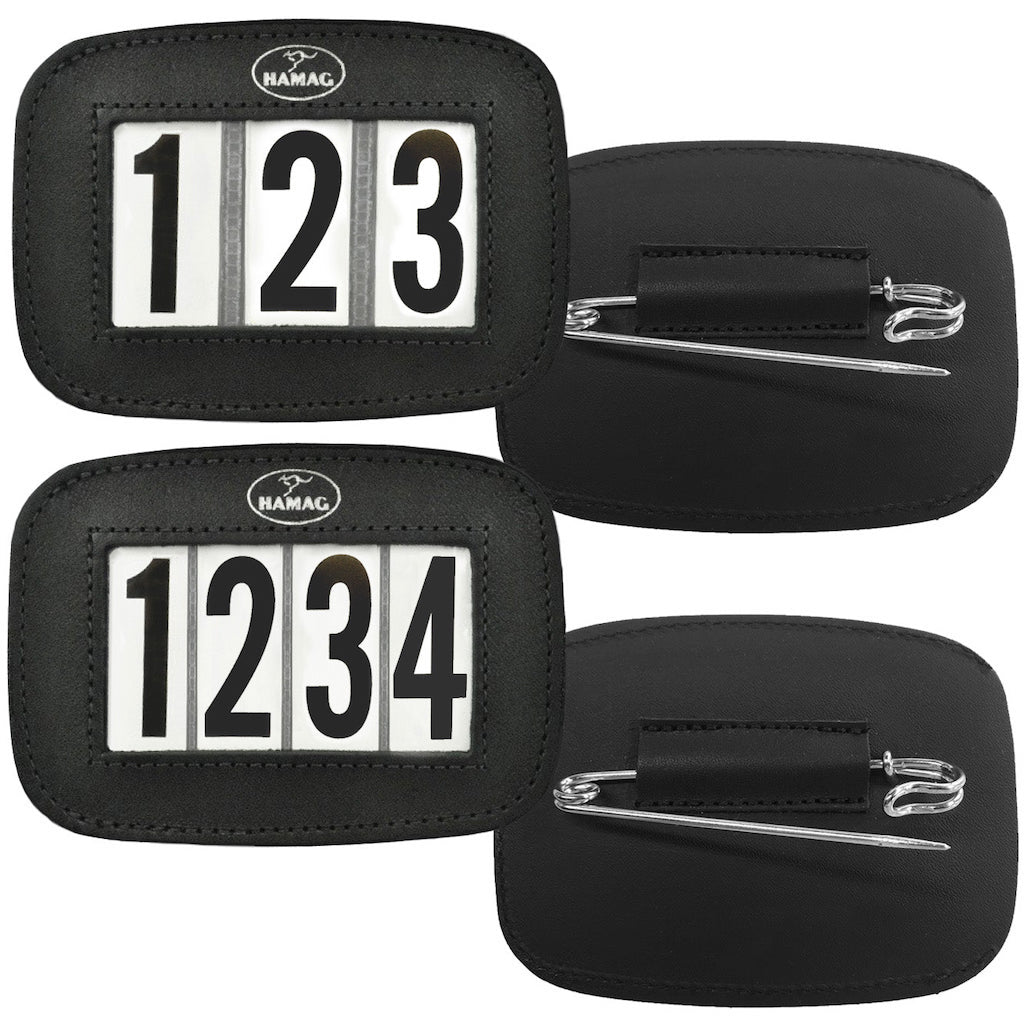 Hamag Leather Saddle Cloth Number Holder - Black