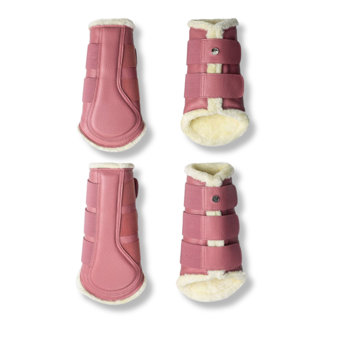 Faded Rose Pink brushing boots with fur lining