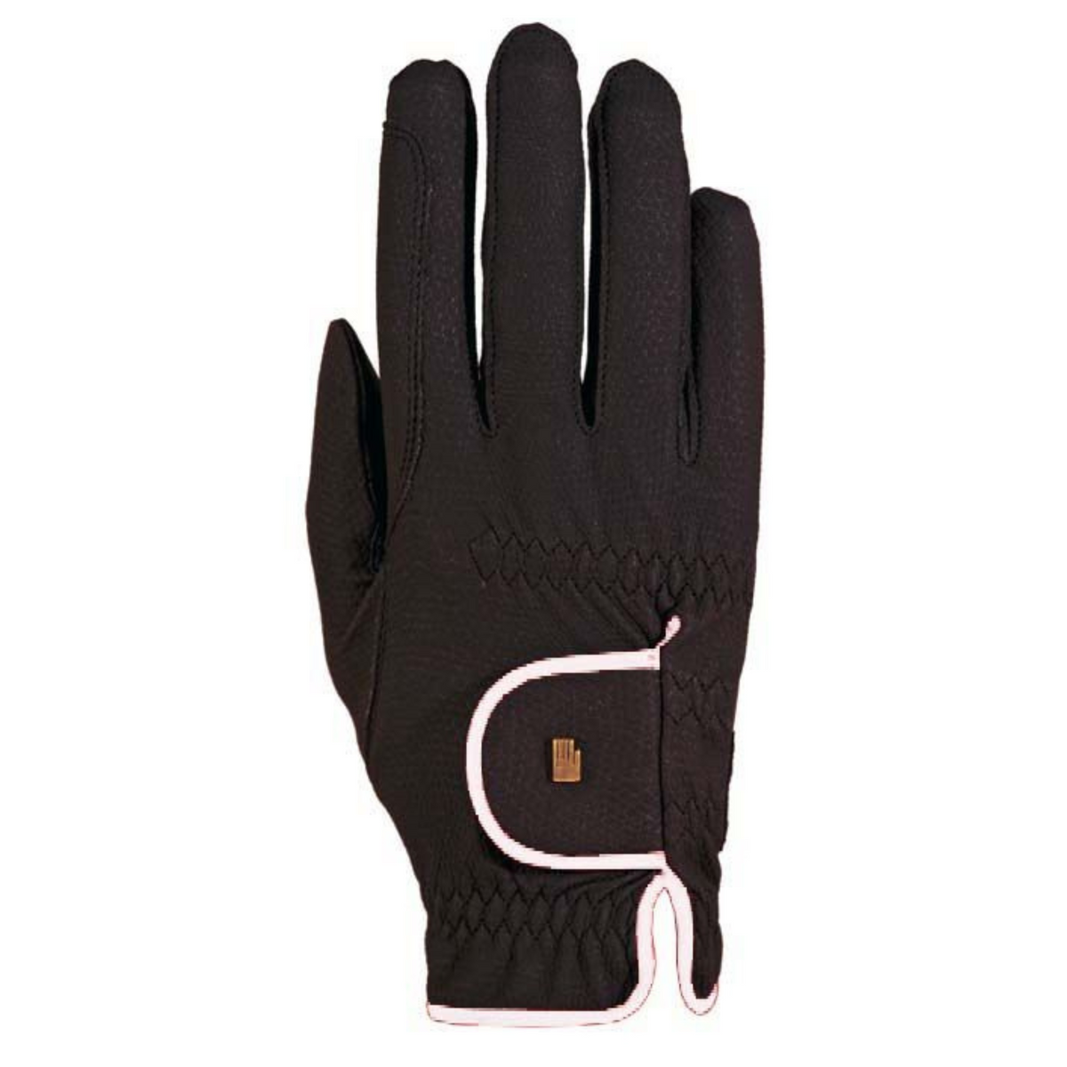 Black Roeckle Riding Gloves with white binding