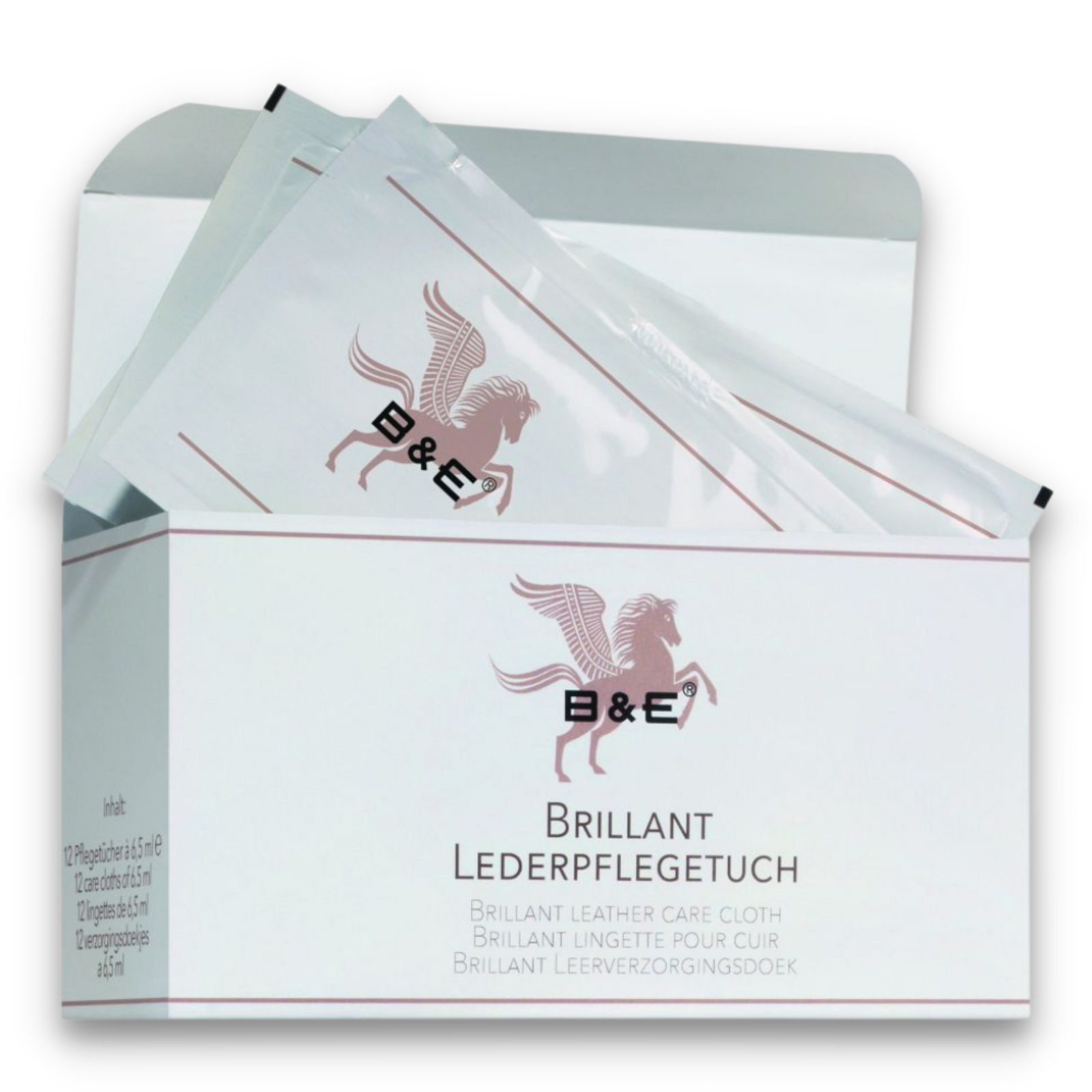 White box of leather wipes