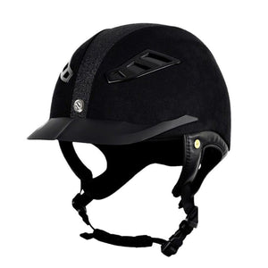 EQ3 Lynx Microfibre Riding Helmet - Black