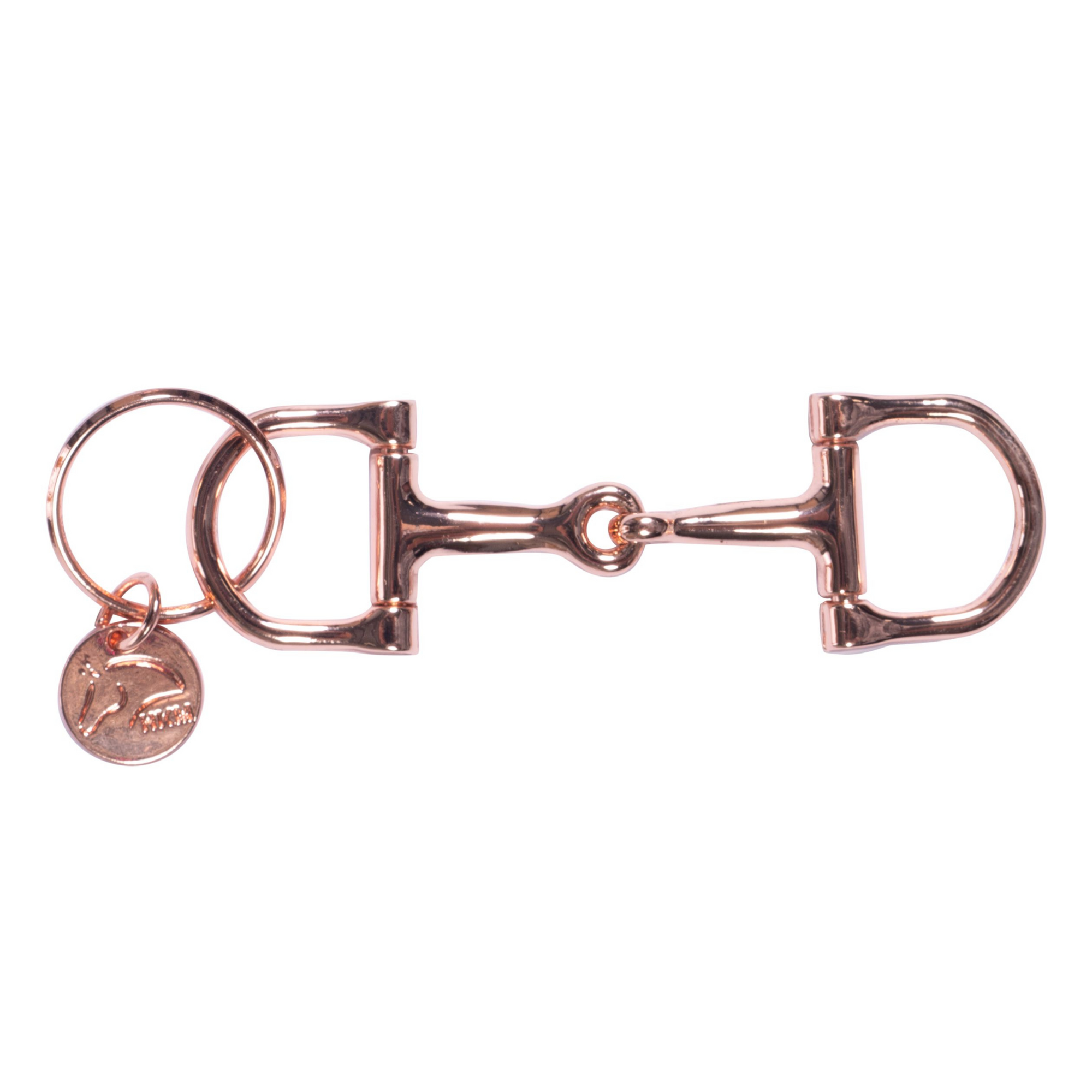 rose gold keyring in the shape of a horse bit