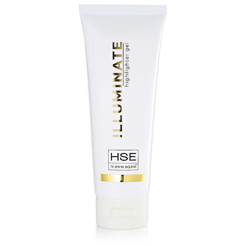 White tube of product with gold text and details, and minimalist style.