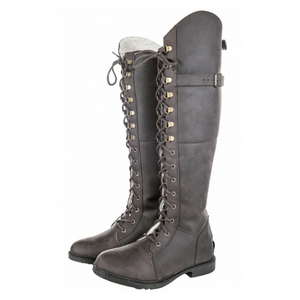 Leather Winter Riding Boots - Brown