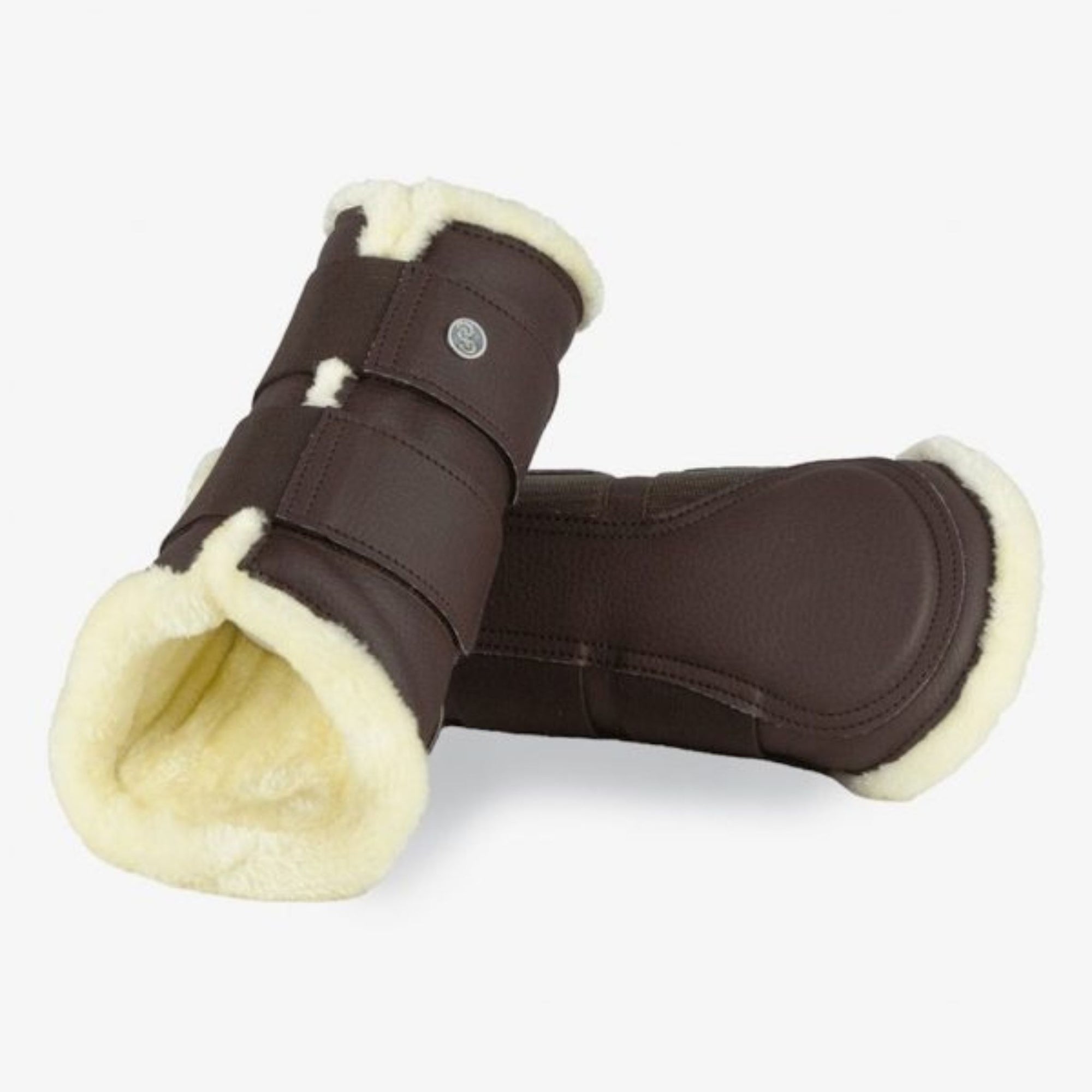 Deep Chocolate Brush boots With fluffy inner lining PSOS logo stud on the top elastic strap