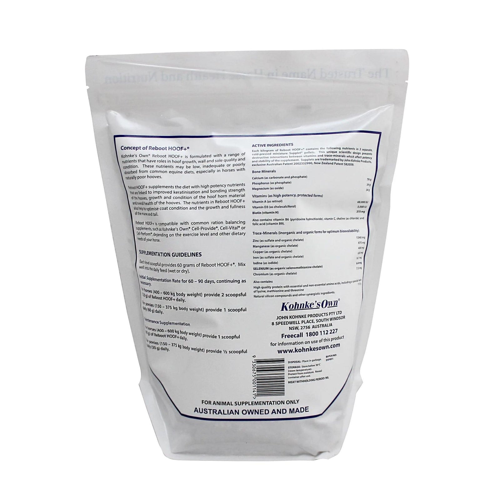 1.5 kg bag of supplement