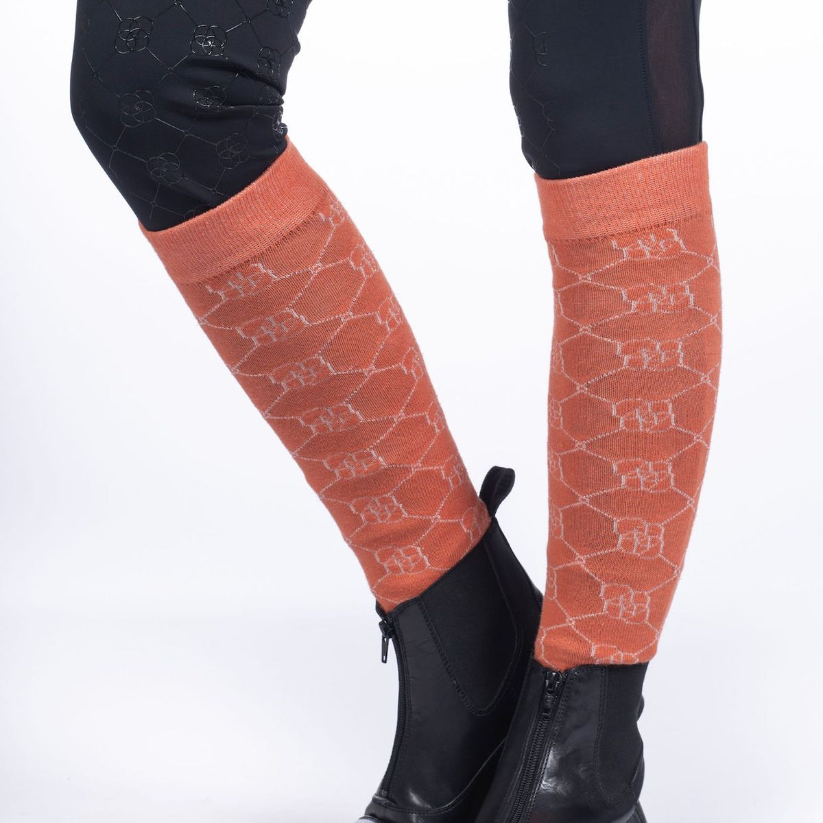 orange riding sox with bit pattern