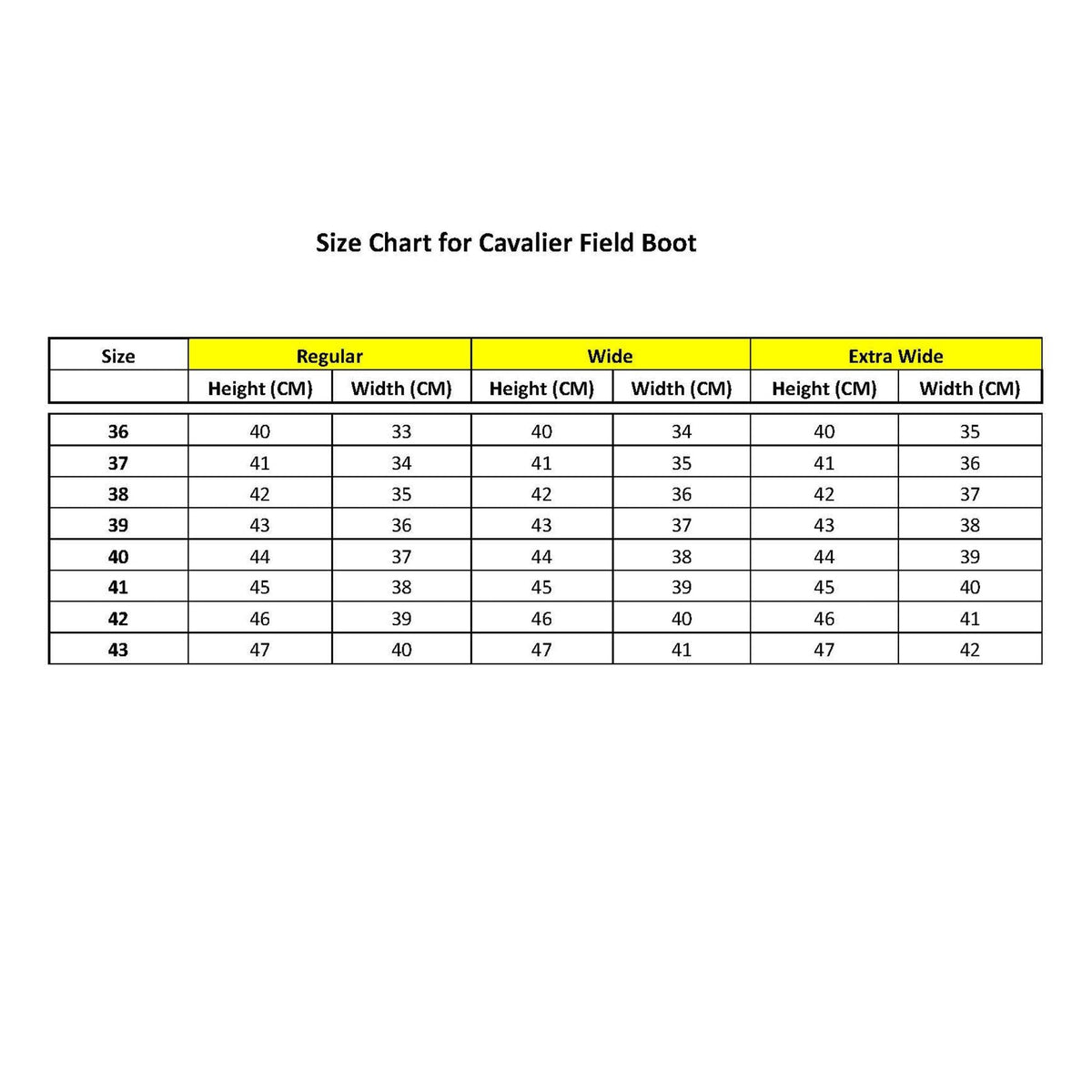 size chart