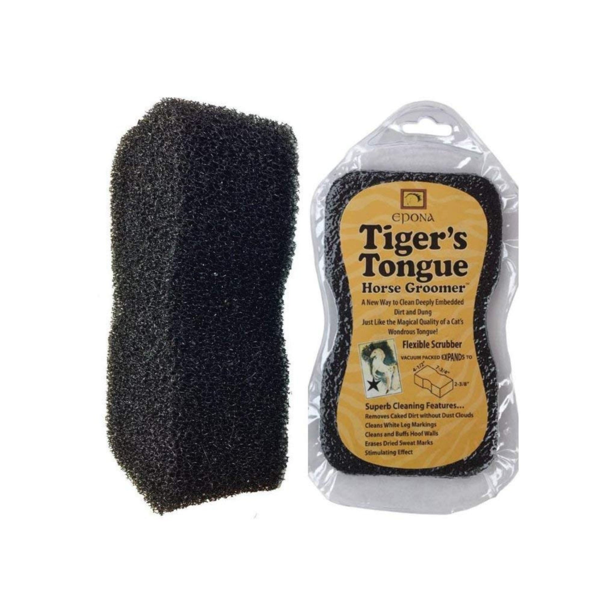 Two "Tiger's Tongues", one in compressed packaged form, and the other expanded.