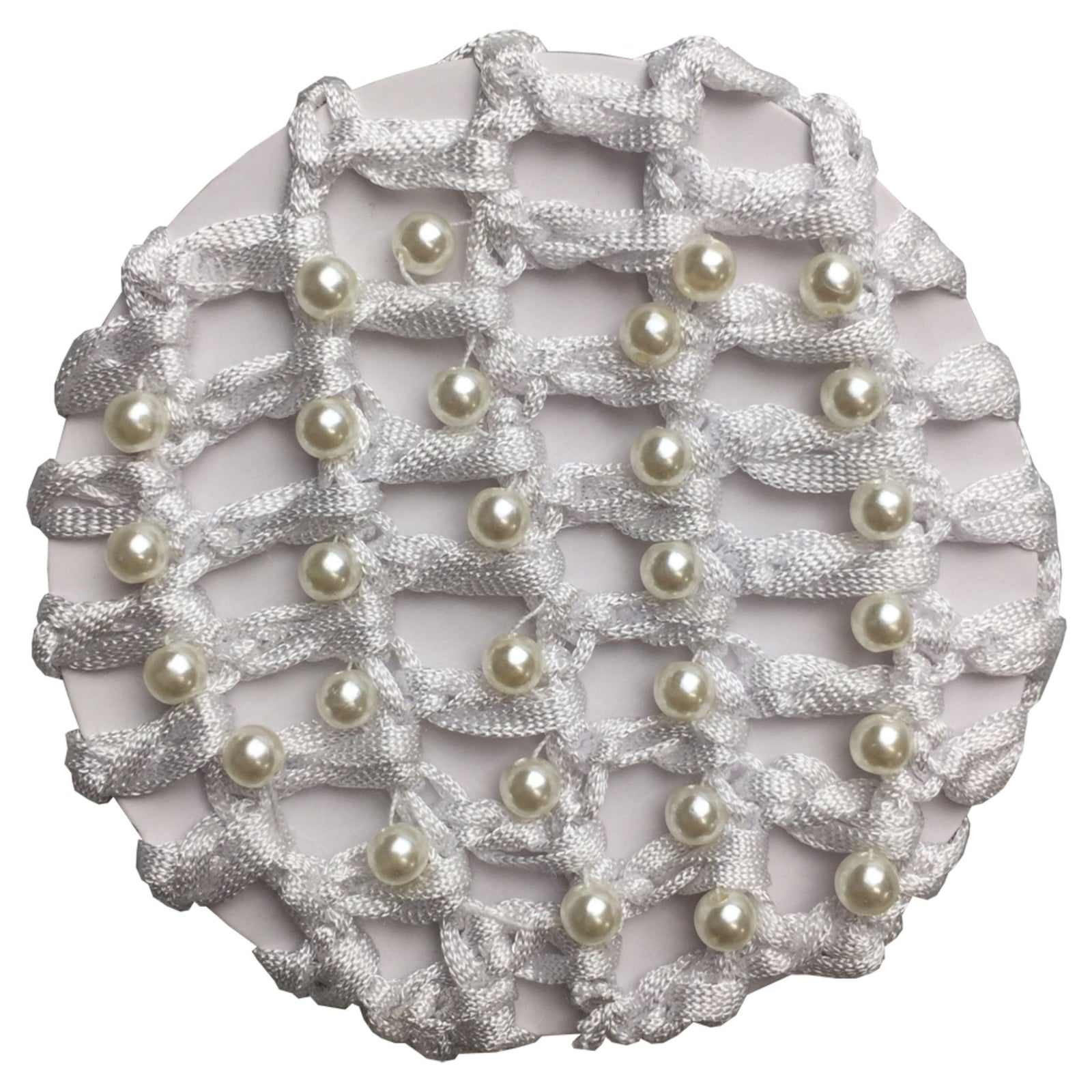 Navy Hair Net With White Pearls.