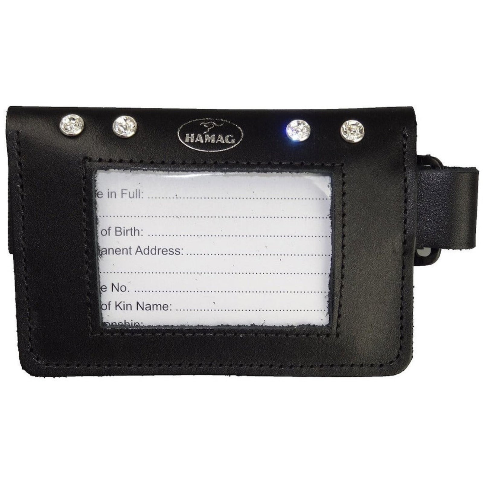 Hamag black leather armband.