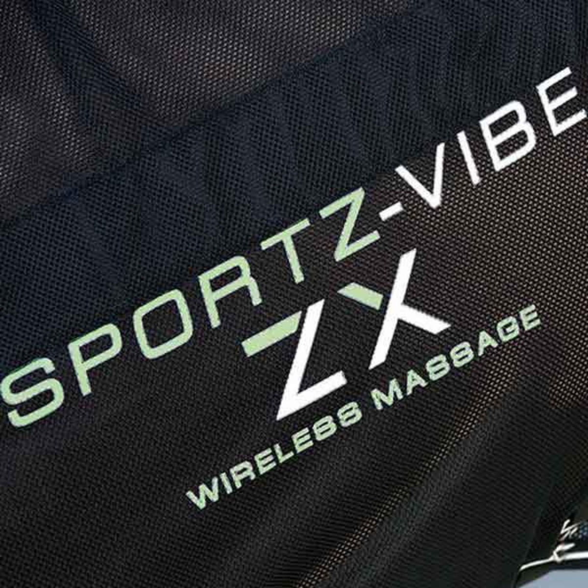Green and white SPORTZ-VIBE ZX WIRELESS MASSAGE logo.